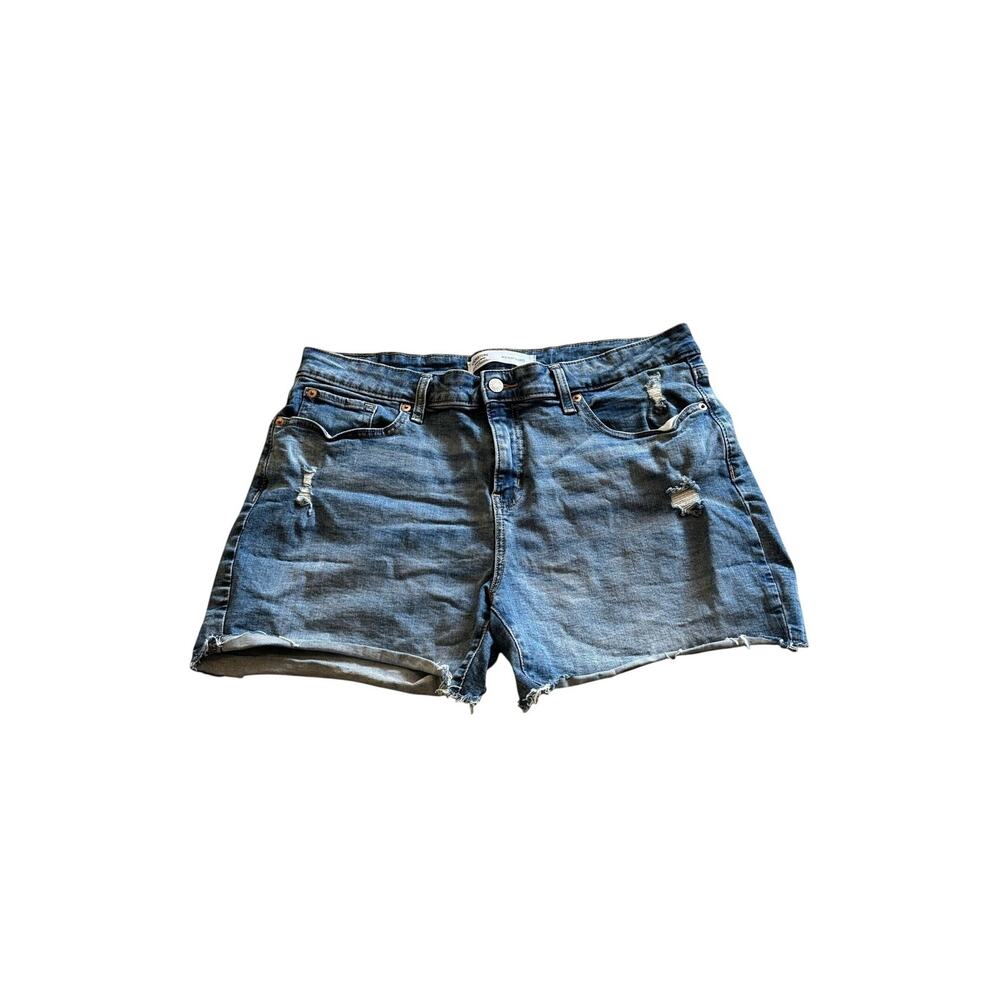Levi Strauss Distressed Cut-off mid rise Denim Shorts Size 16
